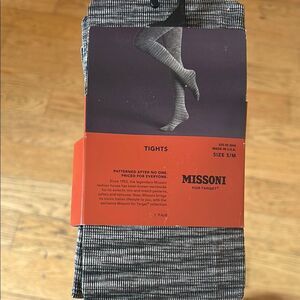 Missoni for Target 🎯 Made in 🇺🇸 Black & White Tights Designer 🧑‍🎨 Look 👀 RARE!